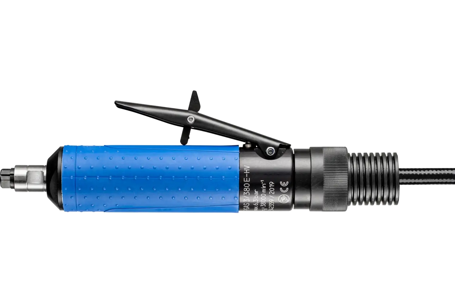 Picture of Pferd Straight Air Grinder, PGAS 3/380 E-HV, throttle Lever, rear exhaust, 38,000 RPM